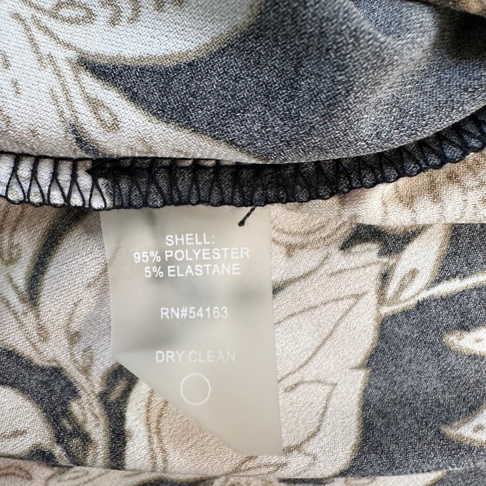 TOMMY HILFIGER Black & Beige Floral Lightweight Shift Dress 3/4 Bell Sleeves | 8 - Picture 10 of 11